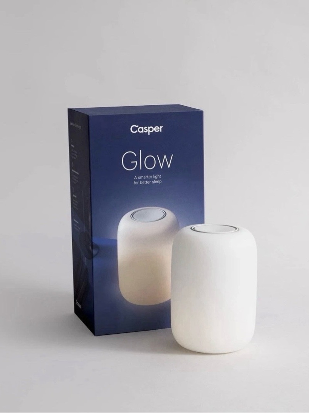 Casper Glow White Bedside Lantern - Soft Sleep Lighting